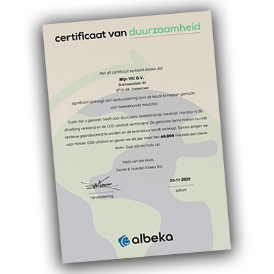 Certificaat van duurzaamheid 1